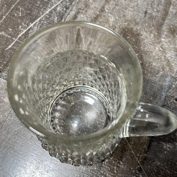 Vintage Clear Glass Raised Diamond Pattern Mug - Picture 6 of 7